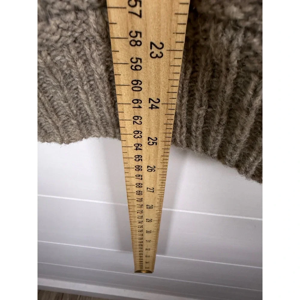 Vintage Orvis Tan 100% Wool Button Front Cardigan Sweater Vest Men M Grandpa Dad